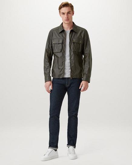 Veste Cirée Belstaff Homme Dunstall Vert Olive Coton France IT9451380